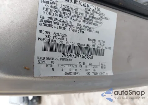 2006 Mercury Grand Marquis Ls from USA, damaged, VIN 2MEFM75VX6X639538